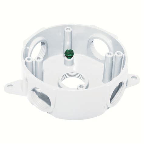 white round electrical box|shallow exterior electrical outlet box.